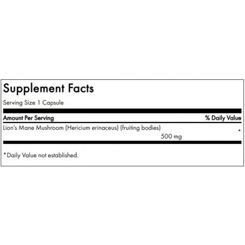 SWANSON Full Spectrum Lion's Mane Mushroom 500 mg Food Supplement 60 caps.